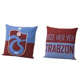 Lisanslı Trabzonspor Logo 40x40 cm Çift Yönlü Kırlent