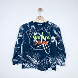 Erkek Çocuk Sweat-Shirt Baskılı Siyah İnce