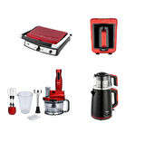 Fakir Mutfak Seti / Elektrikli Çeyiz Seti 4Lü Avantaj Plus Set Rogue/Mat Kırmızı