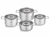 Fissler Vitaquick Premium 6Lt Düdüklü Tencere ve İndiksiyon Tabanlı Cam Kapaklı Tencere Tava Seti