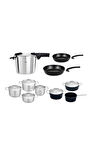 Fissler Vitaquick Premium 6Lt Düdüklü Tencere ve İndiksiyon Tabanlı Metal Kapaklı Tencere Tava Seti