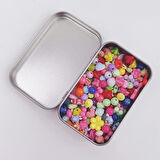 Gymo Boş Metal Aksesuar Teneke Kutu Gri 9.5x6x2 cm 2'li Set