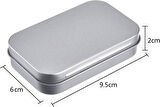 Gymo Boş Metal Aksesuar Teneke Kutu Gri 9.5x6x2 cm 2'li Set