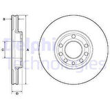 Opel Fren Diski On Croma 05> / Vectra C 02> Signum 03>08 02> / 9 3 02> Havalı 285mm - Delphi Bg3713t