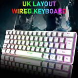 T60 Blue Switch Beyaz Türkçe Q Gaming Typ-C Oyuncu Klavyesi
