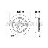 Toyota Arka Fren Diski (aynası) Duz Toyota Corolla Vvti Benzinli 02-07 (258x4) - Braxıs Ae0283