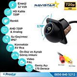 AHD 720P ve Analog Pal Çevrilebilir 170 Derece Balıkgözü Geniş Açılı  Geri Görüş Kamerası