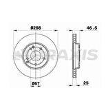 Mercedes Fren Diski On W203 00>07 Cl203 03>08 C209 02>09 W210 96>02 R170 96>04 - Braxıs Ae0105