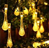 SGE TEKNOLOJİ GÜNEŞ ENERJİLİ SU DAMLASIİ  30 LED SARI RENKLİ SOLAR BAHÇE AYDINLATMASI LED LAMBA 