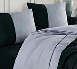 ALTINBAŞAK BİYELİ DÜZ RANFORCE ÇİFT KİŞİLİK NEVRESİM TAKIMI THOR GRİ-SİYAH