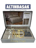 Altınbaşak Jakarlı Saten Çift Kişilik Nevresim Takımı Perle Sabre