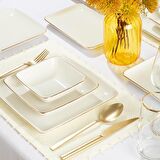 Bernardo Elegant-Kalypso Gold 55 Parça 12 Kişilik Yemek Takımı