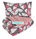 ETE HOMETEX TEK KİŞİLİK WELSOFT YORGAN 155X215CM GEOMETRİK DESEN PUDRA 8696474231755