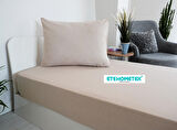ETE HOMETEX Tek Kişilik Pamuklu Fitted Lastikli Çarşaf Takımı 100x200 cm +30 cm Derinlik Bej 