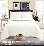 ASYA PONPONLU YATAK ÖRTÜSÜ SETİ ÇİFT KİŞİLİK KREM 8696474231824
