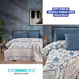 ETEHOMETEX ÇİFT KİŞİLİK BASKILI PAMUK PİKE ANATOLİA MAVİ 8696474231843