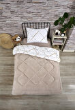 ETE HOMETEX TEK KİŞİLİK LÜX WELSOFT YORGAN SETİ YANSIMA BEJ 155X215CM 8696474231851