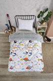 ETE HOMETEX TEK KİŞİLİK LÜX WELSOFT YORGAN SETİ ASTRONOT GRİ 155X215CM 8696474231857