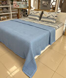 ETEHOMETEX ÇİFT KİŞİLİK HAVUZLU PİKE TAKIMI MAVİ 8696474231882