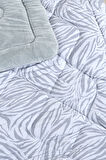 ETE HOMETEX TEK KİŞİLİK LÜX WELSOFT YORGAN SETİ ZEBRA GRİ 155X215CM 8696474231935