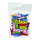 Südor Renkli Ahşap Mandal Küçük - 3 paket