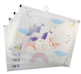 Desenli Dosya A4 Fermuarlı karışık - 3 adet