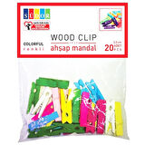 Südor Ahşap Mandal Renkli 3,5Cm 20Li - 3 paket