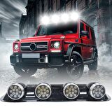 Offroad Sis Lambası 12x4 Led Yuvarlak Siyah /LASS243