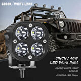 Space Offroad sis lambası 4 led 12-32V 40W -set Beyaz / LASS284-2