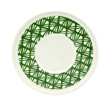 Yeşil Yaprak Desenli 6 Kişilik Porselen Kahve Fincan Takımı