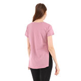 Raru Kadın %100 Pamuk Bisiklet Yaka T-Shirt FUMUS PEMBE