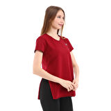 Raru Kadın %100 Pamuk V Yaka T-Shirt FRAGUM BORDO