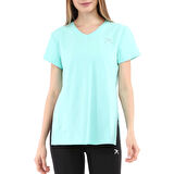 Raru Kadın %100 Pamuk V Yaka T-Shirt FRAGUM MİNT