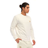 Raru Pamuklu Bisiklet Yaka Basic Sweatshirt OMNIS EKRU