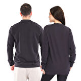 Raru Pamuklu Bisiklet Yaka Basic Sweatshirt OMNIS ANTRASİT