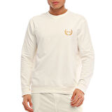 SPQR Pamuklu Bisiklet Yaka Basic Sweatshirt SATURN EKRU