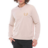 SPQR Pamuklu Bisiklet Yaka Basic Sweatshirt SATURN BEJ