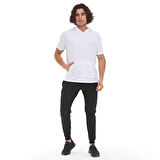 SPQR Pamuklu Kapüşonlu Kısa Kollu Sweatshirt NEPTUNE BEYAZ