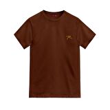 Raru AGNITIO Erkek Pamuklu Taba Günlük T-shirt