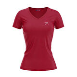 Raru Kadın %100 Pamuk T-Shirt MULIER BORDO MELANJ