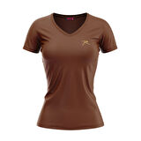 Raru Kadın %100 Pamuk T-Shirt MULIER KAHVERENGİ