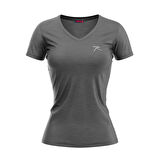 Raru Kadın %100 Pamuk T-Shirt MULIER ANTRASİT MELANJ