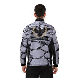 SPQR Baskılı Fermuarlı Sweatshirt AQUILUS GRİ