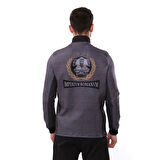 SPQR Baskılı Fermuarlı Sweatshirt MEDUSA GRİ
