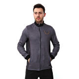 SPQR Baskılı Fermuarlı Sweatshirt MEDUSA GRİ