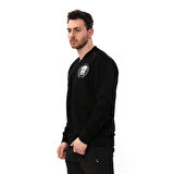 SPQR Erkek Baskılı Fermuarlı Sweatshirt AUREUS SİYAH