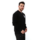 SPQR Erkek Baskılı Fermuarlı Sweatshirt AUREUS SİYAH