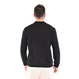 Raru Pamuklu Bisiklet Yaka Basic Sweatshirt PORTA SİYAH