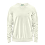 Raru %100 Pamuk Bisiklet Yaka Unisex Basic Sweatshirt AUDAX EKRU