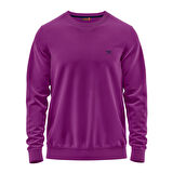 Raru %100 Pamuk Bisiklet Yaka Unisex Basic Sweatshirt AUDAX MOR